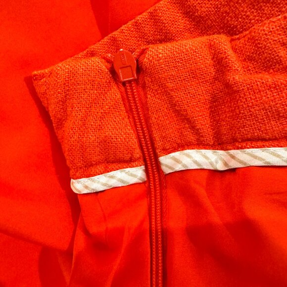 Cynthia Rowley Red Linen Blend Scalloped Hem Shorts Women’s Size 10 Lined, Side - Picture 15 of 15